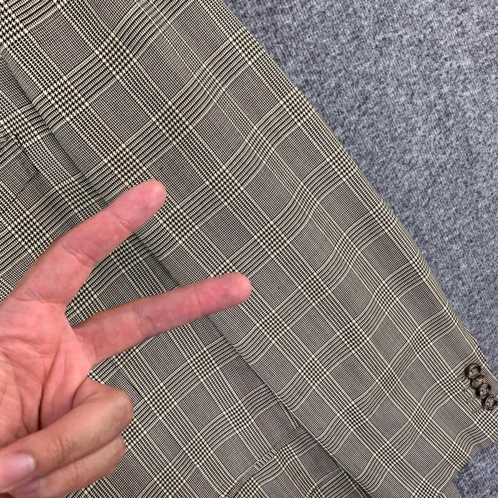 Ermenegildo Zegna Su Misura Blazer Jacket Men 44 Windowpane Wool Sport Coat